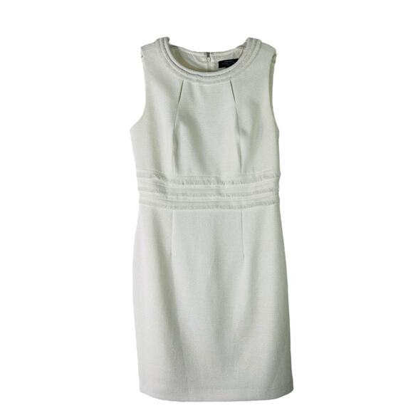 Tahari Dresses & Skirts - Tahari white pearl fringe cut out wedding evening office midi dress 6P